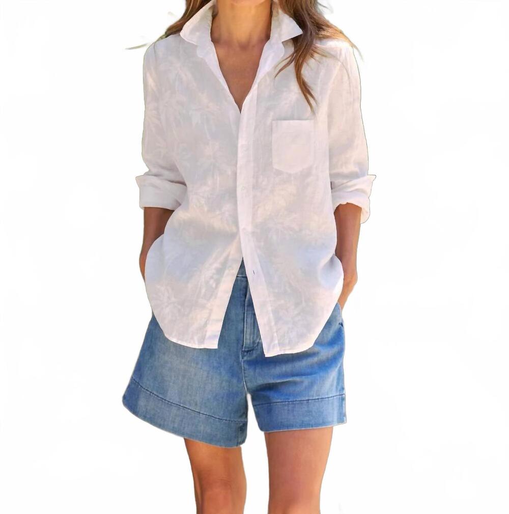 NEW FRANK & EILEEN relaxed button up in palm trees